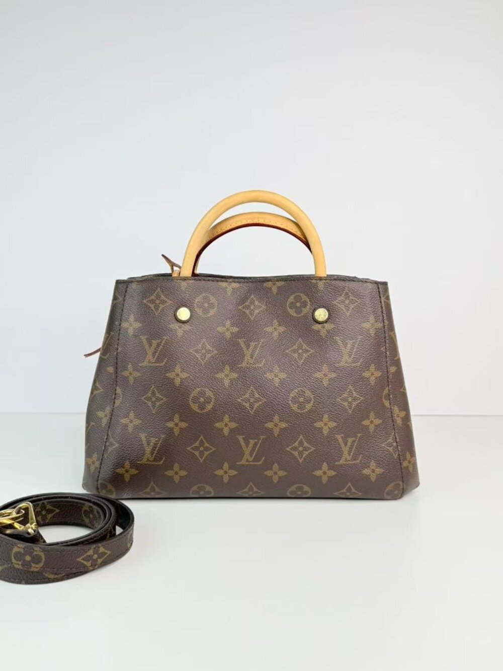 Louis Vuitton Montaigne MM Monogram Canvas Top Handle Shoulder Crossbody Bag - Picture 3 of 12
